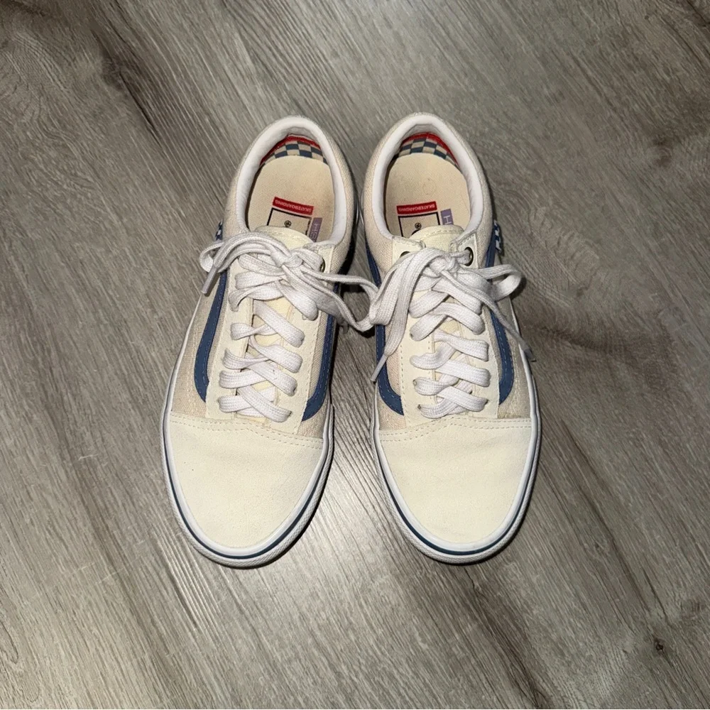 Men’s/Women’s Vans Skate Old Skool cream and blue